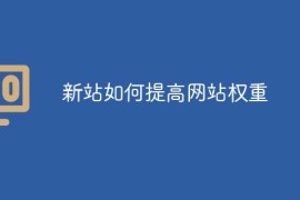 新站如何提高网站权重