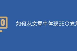 如何在文章中体现SEO效果